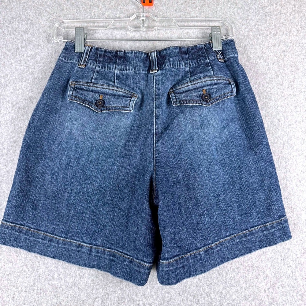 Talbots 6P Denim Shorts High Rise Stretch Blue Preppy Classic
